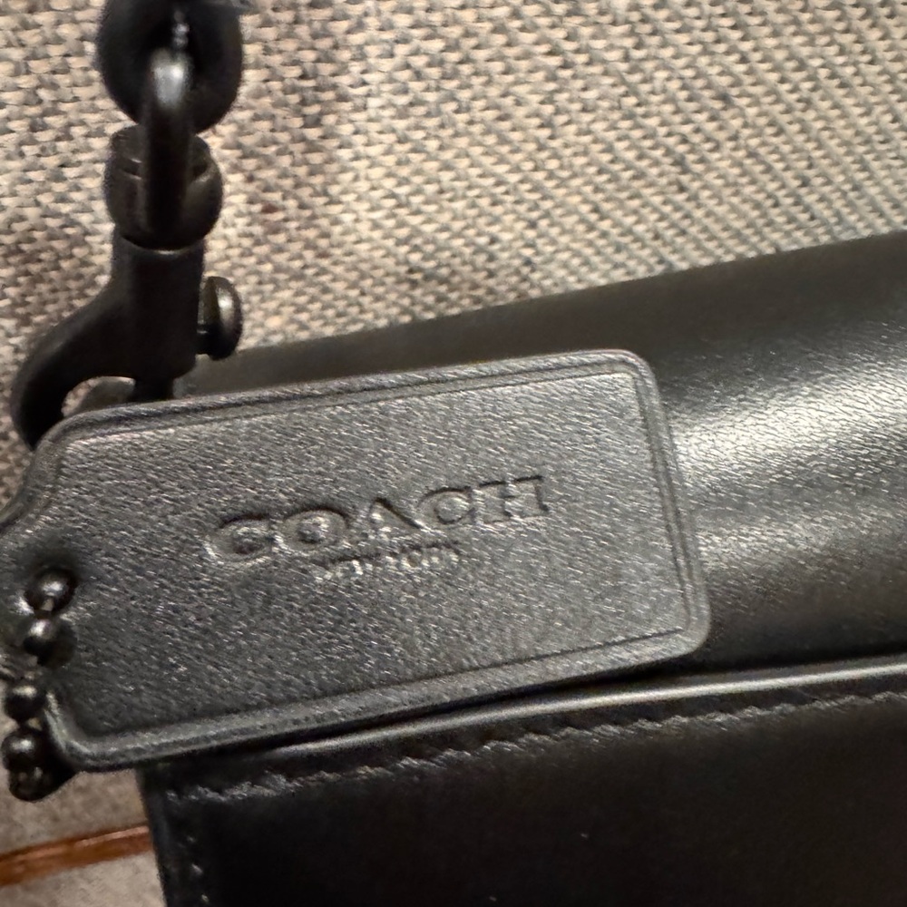 Coach Tabby Shoulder Bag 20 Black refined calf leather with signature canvas - Picture 9 of 15